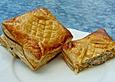 Bl&auml;tterteigtaschen, mit Schinken und Frischk&auml;se