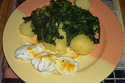 Blattspinat mit Zwiebeln 5