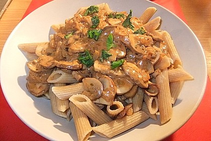 Spaghetti mit Champignonsahnesauce 1