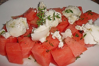 Melonensalat mit Ziegenfrischk&auml;se 1