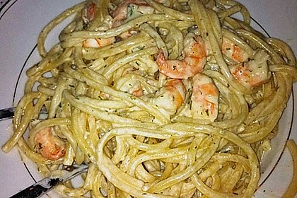 Spaghetti mit Garnelen in Zitronen-Butter-So&szlig;e