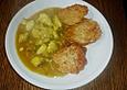 Curryfischragout mit Reispl&auml;tzchen