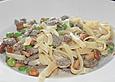 Pasta mit Pfifferlingen, Tatar und Erbsen