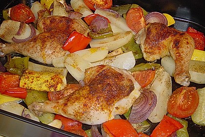 H&auml;hnchen mediterran mit Knobi-Kr&auml;utersauce 2