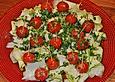 Karamellisierte Kirschtomaten mit Zucchinicarpaccio