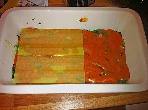 Vegetarische Spinat-Gemüse Lasagne mit Tomatensoße (Rezept mit Bild ...