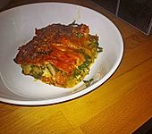 Vegetarische Spinat-Gem&uuml;se Lasagne mit Tomatenso&szlig;e (Bild)
