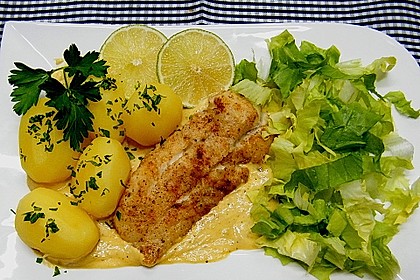 Kabeljau mit Safransauce