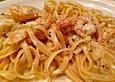 Spaghetti mit Garnelen in Sahneso&szlig;e