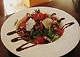 Spaghetti an Rucola, Kirschtomaten und Balsamicocreme