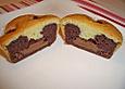 Marmormuffins mit Kirschen und Schokoladenkern