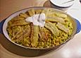 Curryreis mit gebratener Banane und Joghurtso&szlig;e