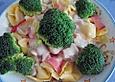 Tortellini mit Schinken, Brokkoli und Champignons