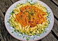 Kalbsgeschnetzeltes in Tomaten-Rahm
