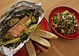 Gegrillter Lachs im Kr&auml;uterbett