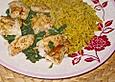 Pangasiusfilet im Spinatbett - asiatisch
