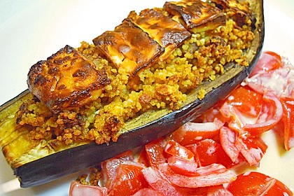 Auberginen gefüllt mit orientalischem Couscous 2