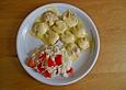 Pacmans &uuml;berbackene Fleischwurst mit Paprikareis