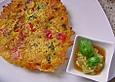 Vegane Gem&uuml;se-Hartweizengrie&szlig;-Pfannkuchen
