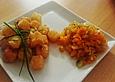 Manchego-W&uuml;rfel mit Paprikasalsa