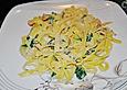 Tagliatelle in Pilz-B&auml;rlauch-Parmesan So&szlig;e