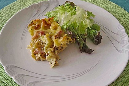 &Uuml;berbackene Quark-Rahm-Nudeln 1