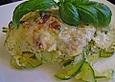 Zucchiniauflauf mit Rotbarschfilet