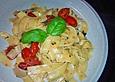 Nudeln mit karamellisierten Tomaten