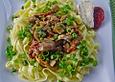 Tagliatelle mit Pilzen und Pfefferbrie