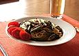 Gr&uuml;ner Spargel mit Spaghetti und Speck