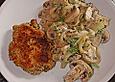 Soja-Schnitzel mit Champignonrahm