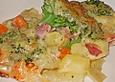 Kartoffelauflauf mit K&auml;se-Kr&auml;uter-Sauce