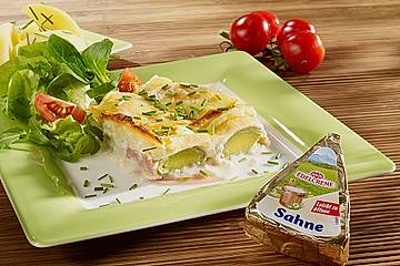 Lauch-Gratin mit Schinken
