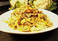 Spaghetti mit Krebsfleischsahnesauce