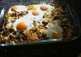 Spaghettinester &uuml;berbacken mit Ei