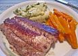 Zander in Vanille-K&uuml;rbiskern&ouml;l gebraten zu Orangenm&ouml;hren