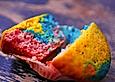 Laktosefreie Regenbogenmuffins