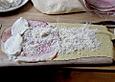 Selbstgemachte Nudeln mit Schinken und K&auml;se