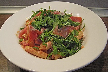 Pasta mit Rucola, Mascarpone und Parmaschinken 11