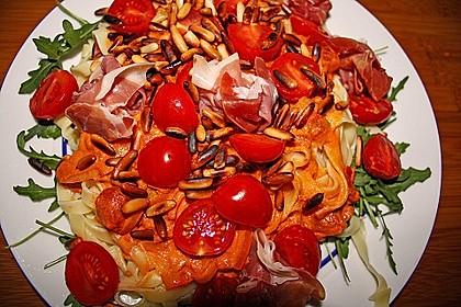 Pasta mit Rucola, Mascarpone und Parmaschinken 14