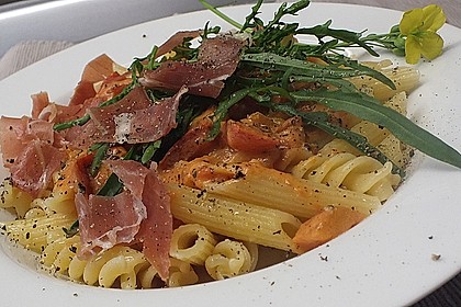 Pasta mit Rucola, Mascarpone und Parmaschinken 8