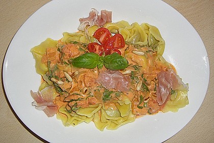 Pasta mit Rucola, Mascarpone und Parmaschinken 22