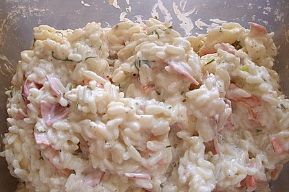Reissalat mit Gem&uuml;se an Joghurt - Dressing 1