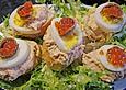 Canapes la Amiral mit Garnelen