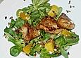 Feldsalat mit Putenbrustfilet und Orangen - Vinaigrette