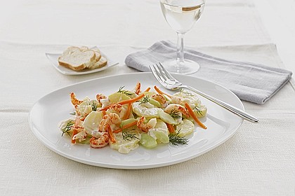 Miracel Whip Kartoffelsalat mit Flusskrebsen und karamellisierten Karotten
