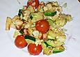 Zucchini-Kohlrabi-Pfanne mit Tomaten und Tofu