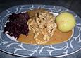 Geschnetzeltes mit Rotwein-Schmand-Sauce