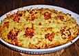 W&uuml;rziger Auflauf mit Hackfleisch, M&ouml;hren und Kartoffelbrei