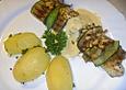 Zanderfilet im Zucchinimantel mit Pinienkernen